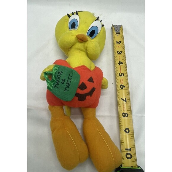 VTG Tweety Bird Warner Bros Halloween Looney Tunes 11” Plush 1997 Stuffed Animal - Picture 16 of 16
